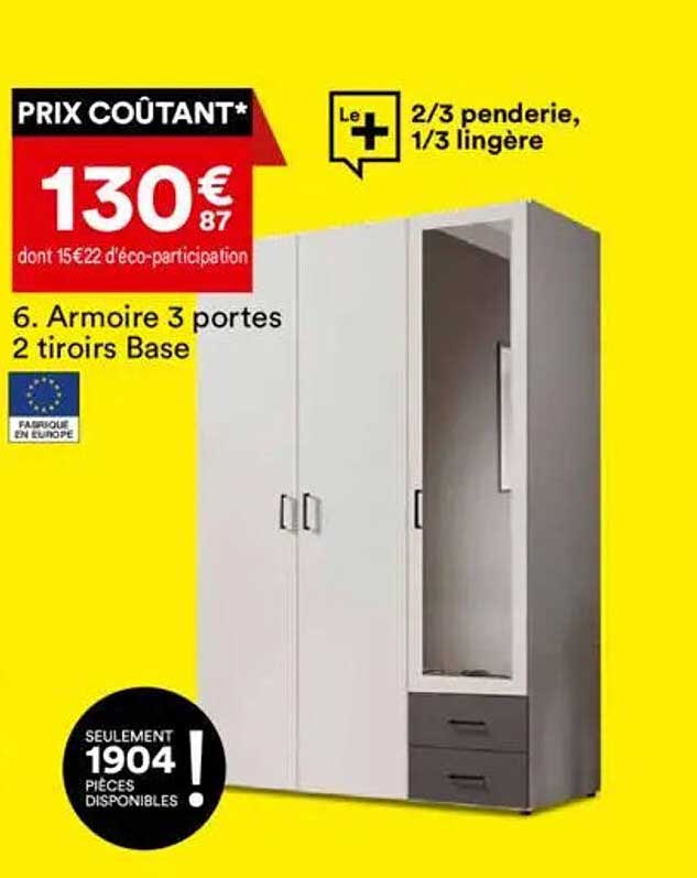 6. Armoire 3 portes 2 tiroirs Base