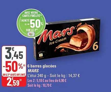6 barres glacées MARS