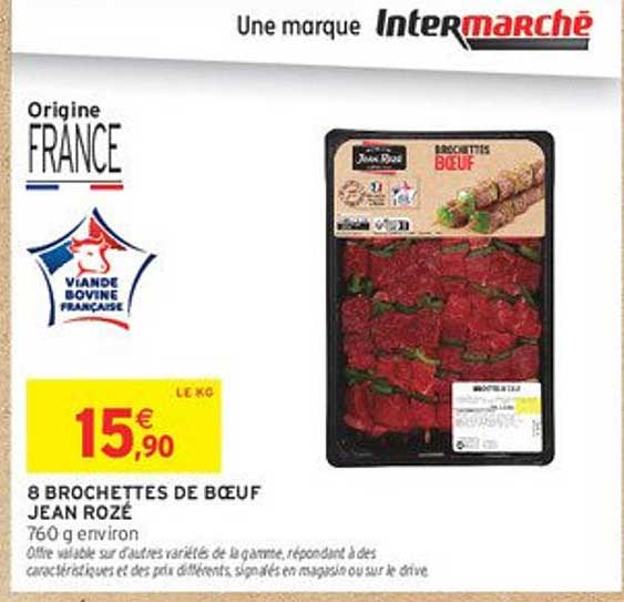 8 BROCHETTES DE BŒUF JEAN ROZÉ