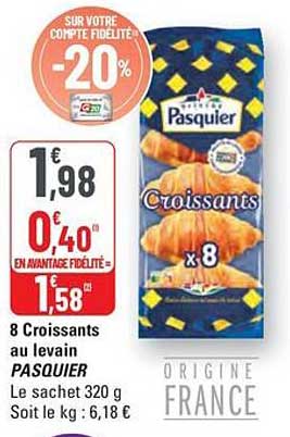 8 Croissants au levain PASQUIER