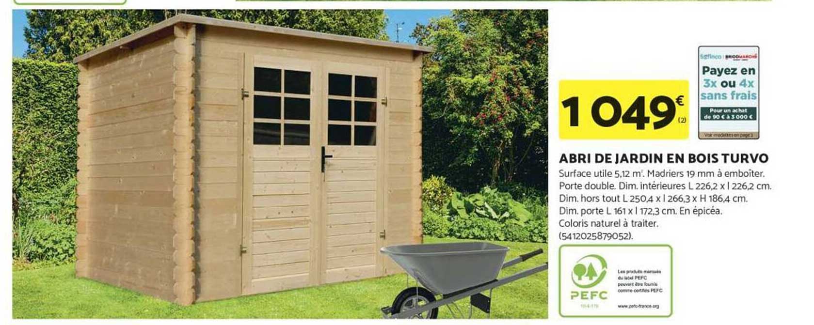 ABRI DE JARDIN EN BOIS TURVO