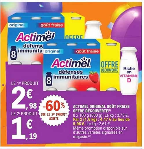 ACTIMEL ORIGINAL GOÛT FRAISE OFFRE DÉCOUVERTE