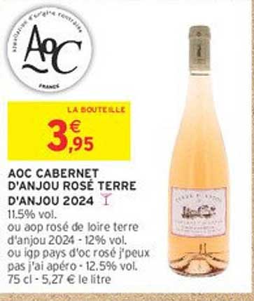 AOC CABERNET D'ANJOU ROSÉ TERRE D'ANJOU 2024