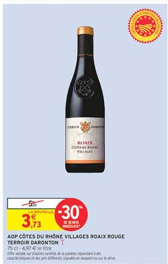 AOP CÔTES DU RHÔNE VILLAGES ROAIX ROUGE TERROIR DARONTON