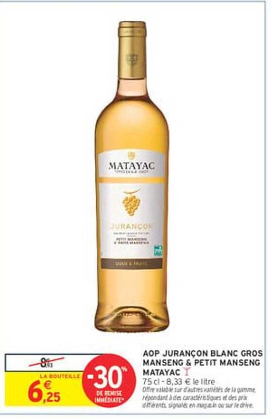 AOP JURANÇON BLANC GROS MANSENG & PETIT MANSENG MATAYAC