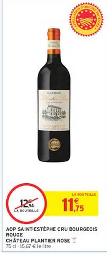 AOP SAINT-ESTÈPHE CRU BOURGEOIS ROUGE CHÂTEAU PLANTIER ROSE