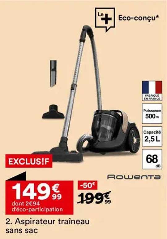 Aspirateur traîneau sans sac