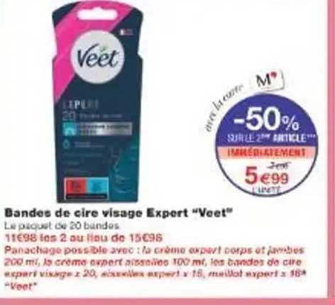 Bandes de cire visage Expert “Veet”