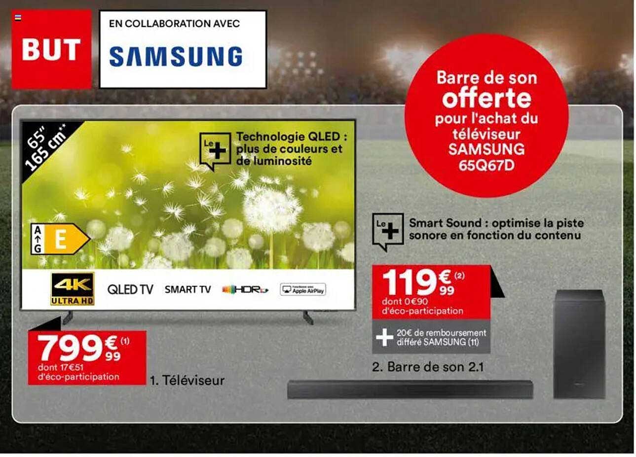 Barre de son offerte pour l'achat du téléviseur SAMSUNG 65Q67D