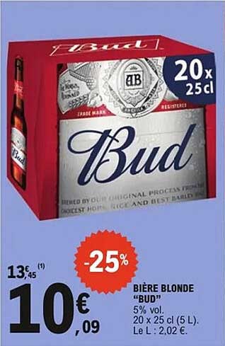 BIÈRE BLONDE "BUD"