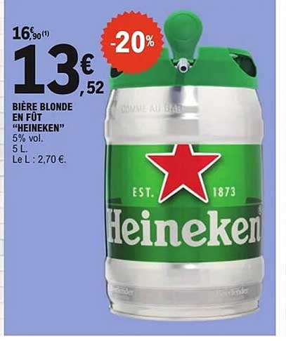 BIÈRE BLONDE EN FÛT "HEINEKEN"