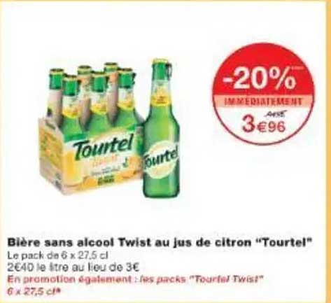 Bière sans alcool Twist au jus de citron “Tourtel”