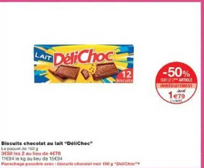 Biscuits chocolat au lait “DéliChoc”