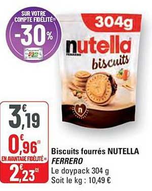 Biscuits fourrés NUTELLA FERRERO