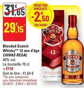 Blended Scotch Whisky** 12 ans d'âge CHIVAS REGAL