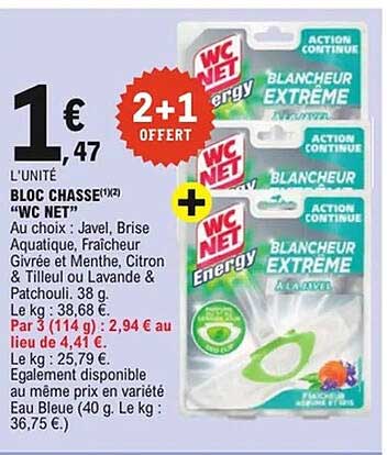 BLOC CHASSE "WC NET" - Blanchisseur Extrême