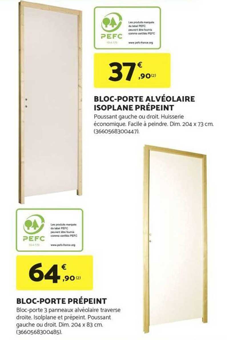 BLOC-PORTE ALVÉOLAIRE ISOPLANE PRÉPEINT