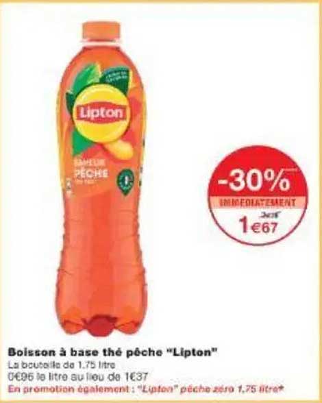 Boisson à base thé pêche "Lipton"