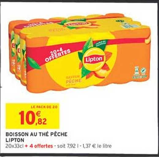 BOISSON AU THÉ PÊCHE LIPTON