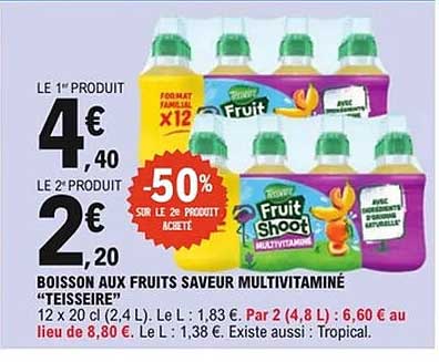 BOISSON AUX FRUITS SAVEUR MULTIVITAMINÉ "TEISSEIRE"
