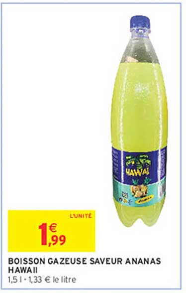 BOISSON GAZEUSE SAVEUR ANANAS HAWAII