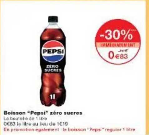 Boisson “Pepsi” zéro sucres