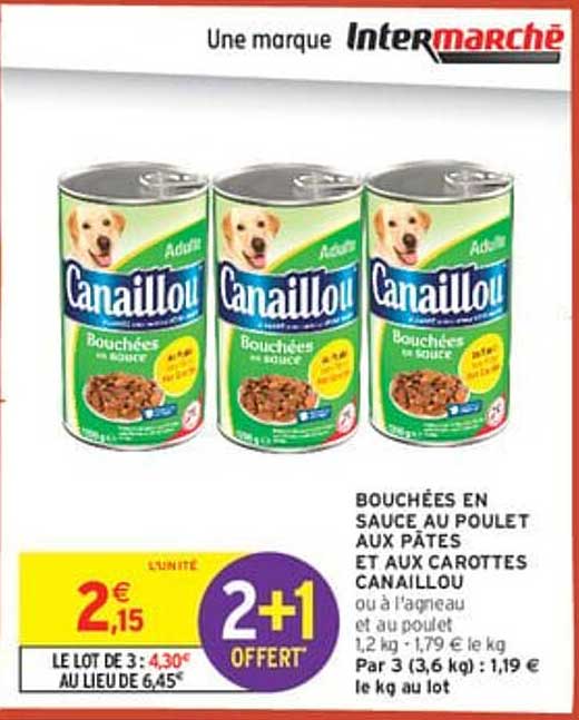 Bouchées en sauce au poulet aux pâtes et aux carottes Canaille