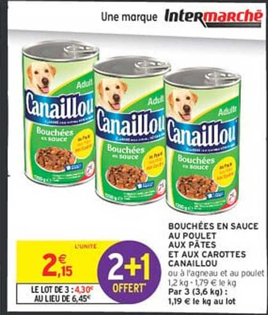 BOUCHÉES EN SAUCE AU POULET AUX PÂTES ET AUX CAROTTES CANAILLOU