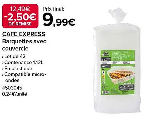 CAFE EXPRESS Barquettes avec couvercle