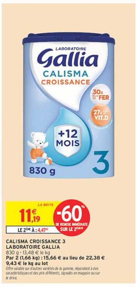 CALISMA CROISSANCE 3 LABORATOIRE GALLIA