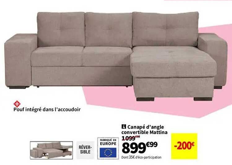Canapé d'angle convertible Mattina