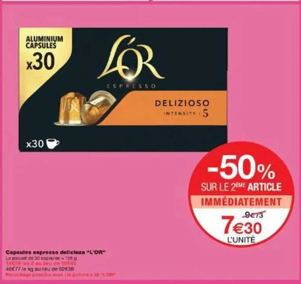 Capsules espresso délicieux 'L'OR'