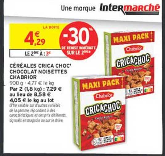 Céréales CRICA CHOC' Chocolat Noisettes Chabrior