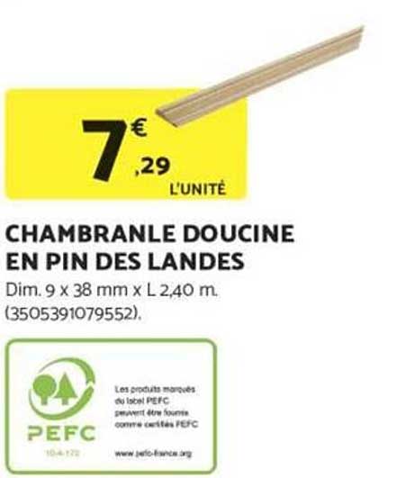 CHAMBRANLE DOUCINE EN PIN DES LANDES