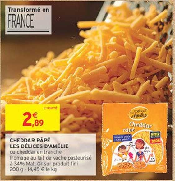 CHEDDAR RÂPÉ LES DÉLICES D'AMÉLIE
