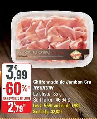 Chiffonnade de Jambon Cru NEGRONI
