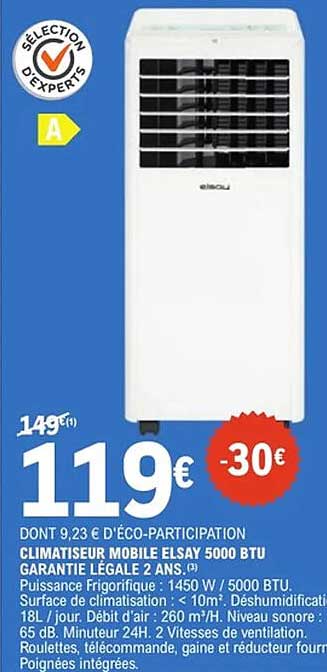 CLIMATISEUR MOBILE ELSAY 5000 BTU