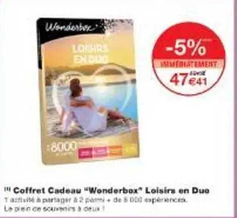 Coffret Cadeau “Wonderbox” Loisirs en Duo