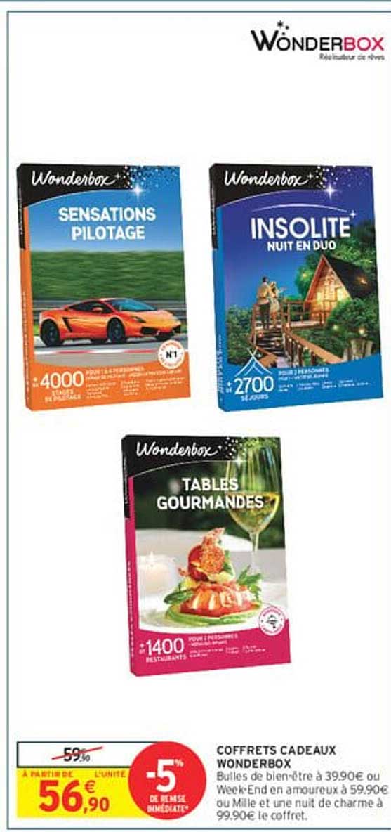 Coffrets Cadeaux Wonderbox