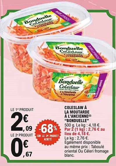 COLESLAW À LA MOUTARDE A L'ANCIENNE 'BONDUELLE'