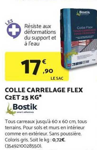 COLLE CARRELAGE FLEX C2ET 25 KG*