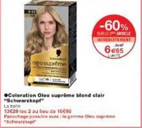 Coloration Oleo suprême blond clair "Schwarzkopf"