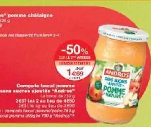 Compote bocal pomme châtaigne 750 g
