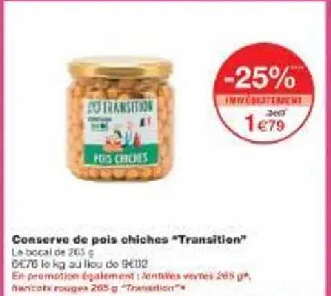 Conserve de pois chiches "Transition"