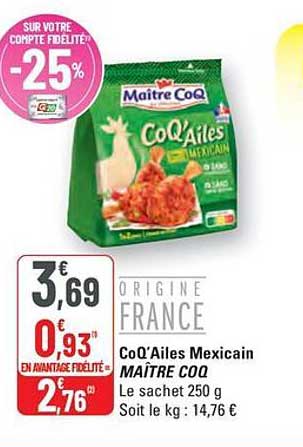CoQ'Ailes Mexicain MAÎTRE COQ