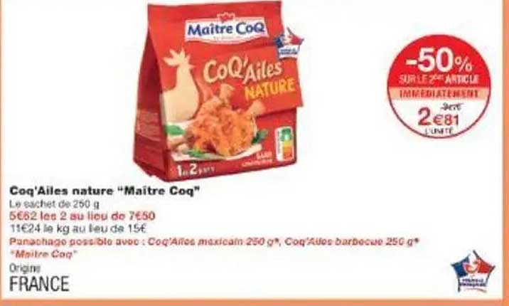 Coq'Ailes nature "Maître Coq"