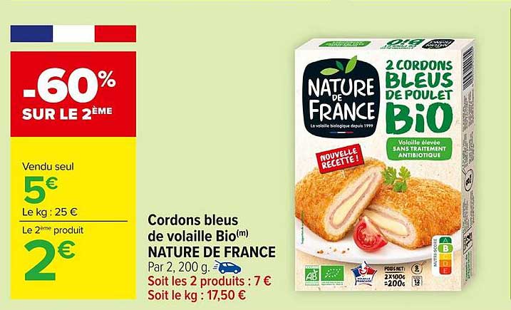 Cordons bleus de volaille Bio(m) NATURE DE FRANCE
