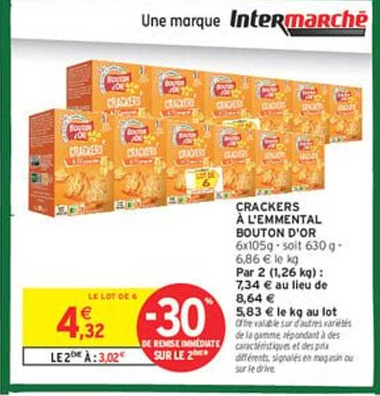 CRACKERS À L'ÉMMENTAL BOUTON D'OR