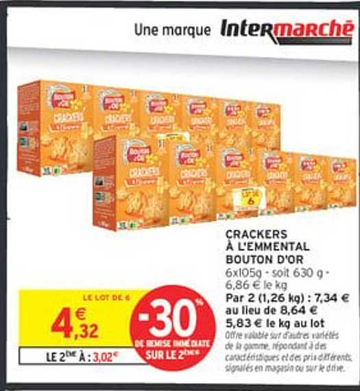 CRACKERS À L'EMMENTAL BOUTON D'OR