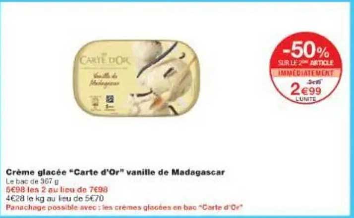 Crème glacée "Carte d'Or" vanille de Madagascar
